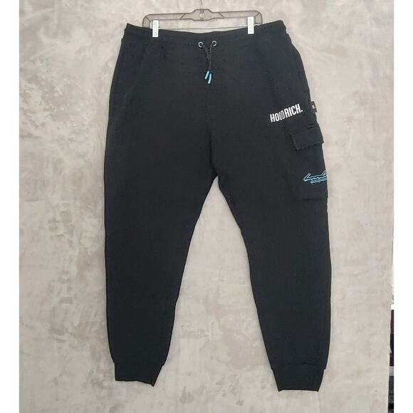 Hoodrich Mens XXL Black Sweatpants Drawstring Pockets- From Nothing To Something - Picture 1 of 11